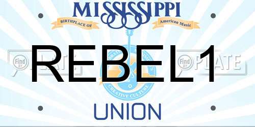 REBEL1 Mississippi License Plate