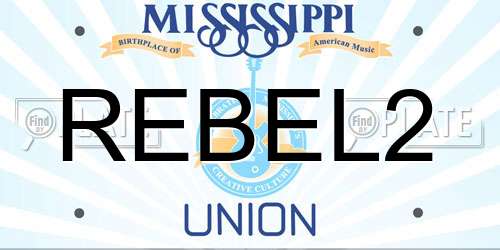 REBEL2 Mississippi License Plate