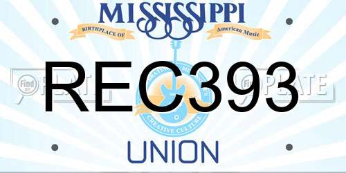 REC393 Mississippi License Plate