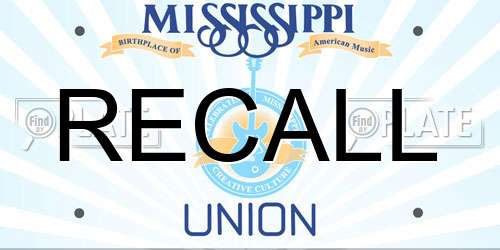 RECALL Mississippi License Plate