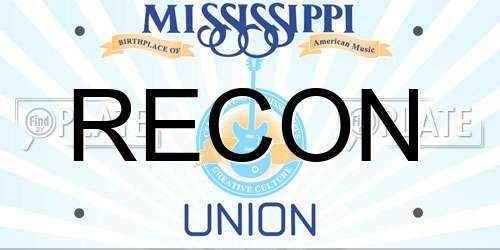 RECON Mississippi License Plate