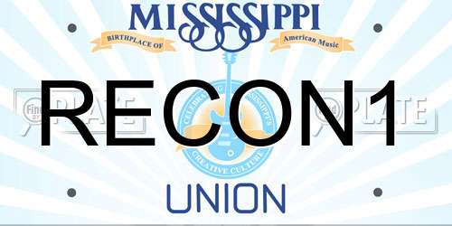 RECON1 Mississippi License Plate