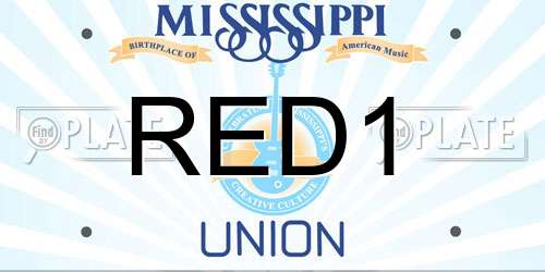 RED1 Mississippi License Plate