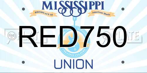 RED750 Mississippi License Plate