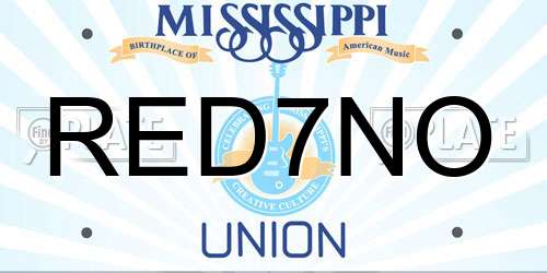 RED7NO Mississippi License Plate