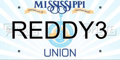 REDDY3 Mississippi License Plate