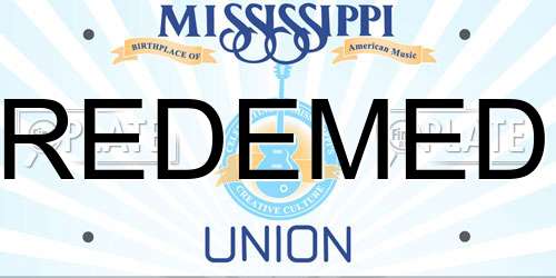 REDEMED Mississippi License Plate