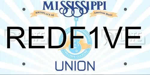 REDF1VE Mississippi License Plate