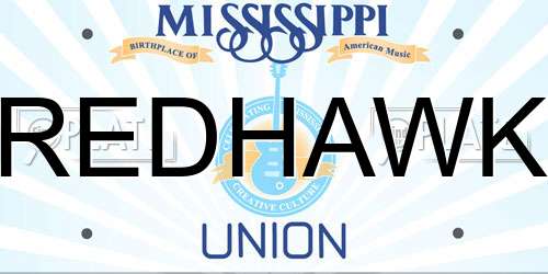 REDHAWK Mississippi License Plate