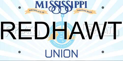 REDHAWT Mississippi License Plate