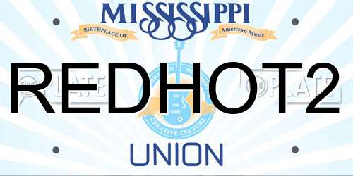 REDHOT2 Mississippi License Plate