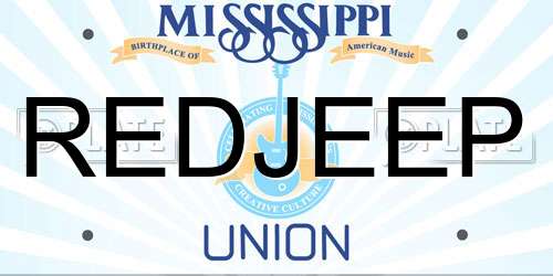 REDJEEP Mississippi License Plate