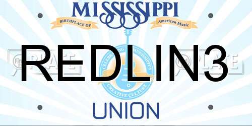 REDLIN3 Mississippi License Plate