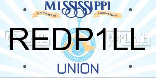 REDP1LL Mississippi License Plate