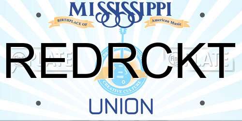 REDRCKT Mississippi License Plate