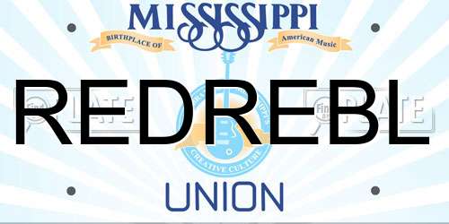 REDREBL Mississippi License Plate
