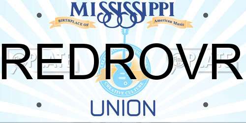 REDROVR Mississippi License Plate