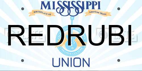 REDRUBI Mississippi License Plate