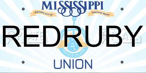 REDRUBY Mississippi License Plate