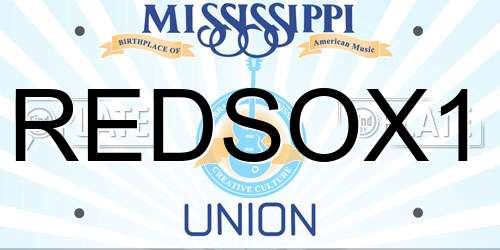 REDSOX1 Mississippi License Plate