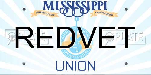 REDVET Mississippi License Plate
