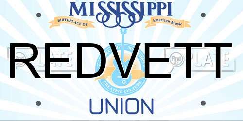 REDVETT Mississippi License Plate