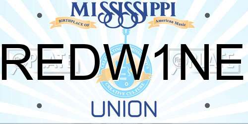 REDW1NE Mississippi License Plate