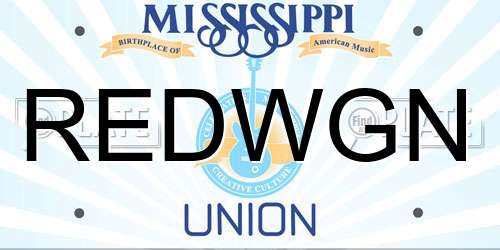 REDWGN Mississippi License Plate