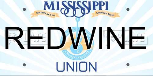 REDWINE Mississippi License Plate