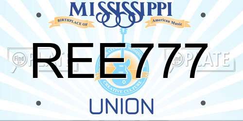 REE777 Mississippi License Plate