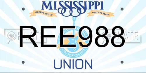 REE988 Mississippi License Plate