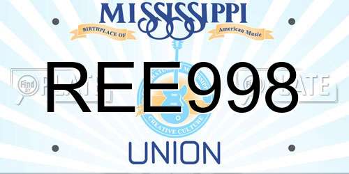 REE998 Mississippi License Plate