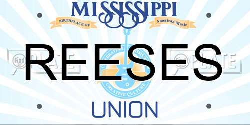 REESES Mississippi License Plate