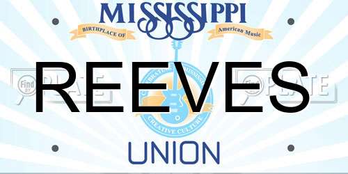 REEVES Mississippi License Plate
