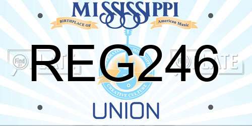 REG246 Mississippi License Plate