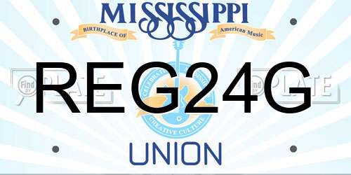 REG24G Mississippi License Plate