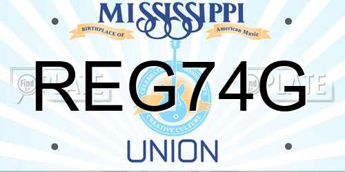 REG74G Mississippi License Plate