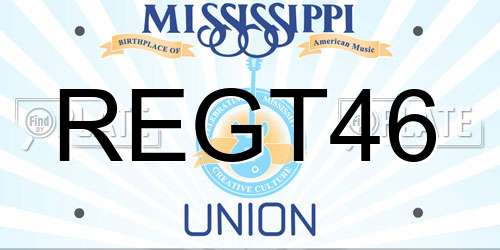 REGT46 Mississippi License Plate