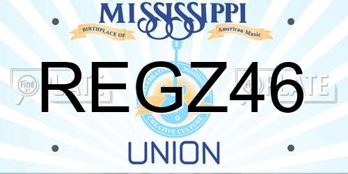 REGZ46 Mississippi License Plate