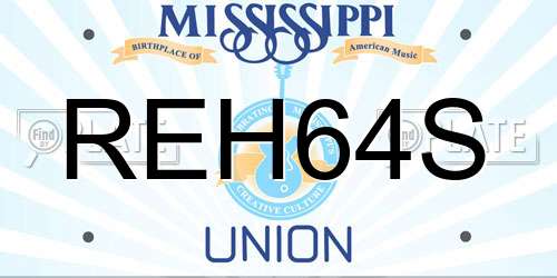 REH64S Mississippi License Plate