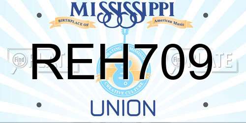REH709 Mississippi License Plate
