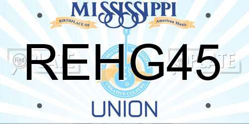 REHG45 Mississippi License Plate