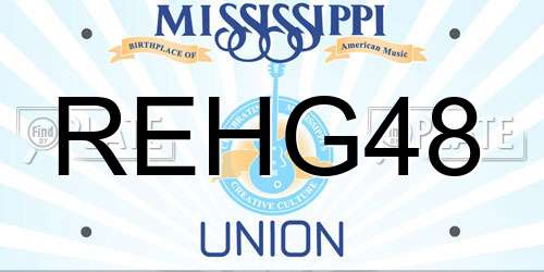 REHG48 Mississippi License Plate