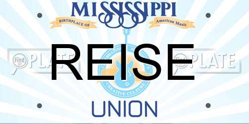 REISE Mississippi License Plate