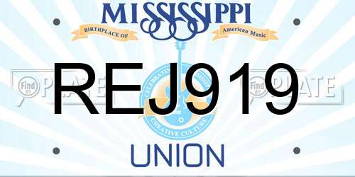REJ919 Mississippi License Plate