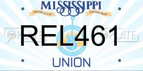REL461 Mississippi License Plate