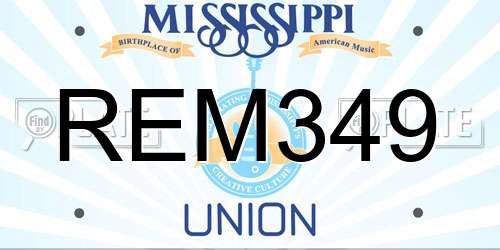 REM349 Mississippi License Plate