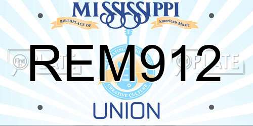 REM912 Mississippi License Plate