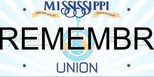 REMEMBR Mississippi License Plate