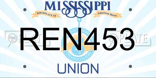 REN453 Mississippi License Plate